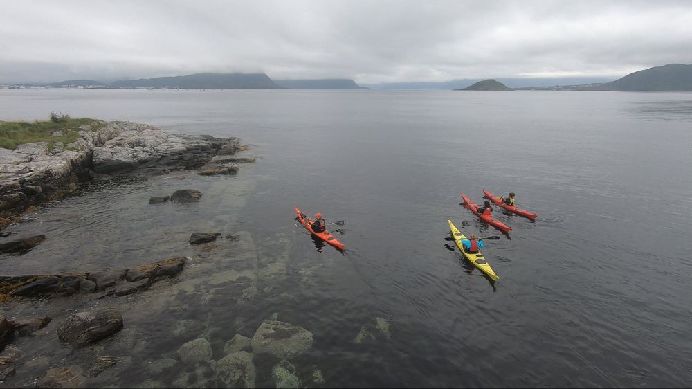 Padlegruppe langs skjærgården utenfor Ålesund