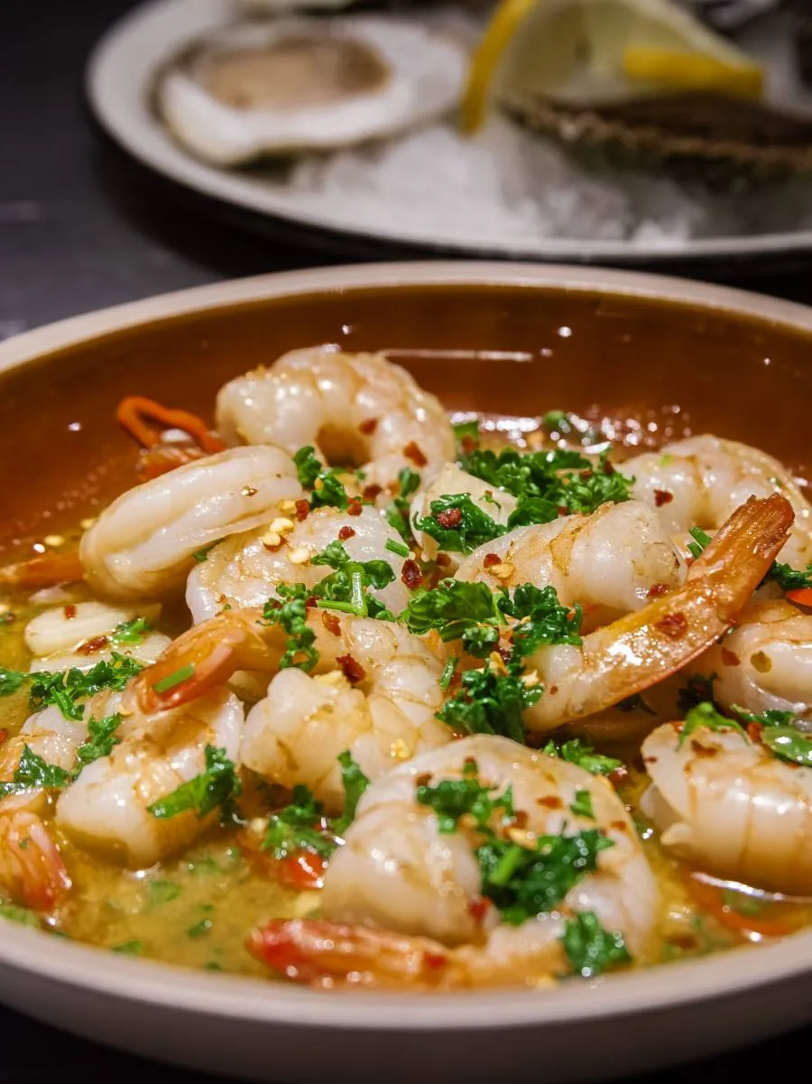 Scampi med hvitløk og chili